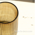 RIBBED GLASS VASE - TAUPE